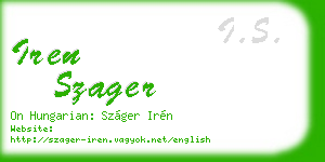 iren szager business card